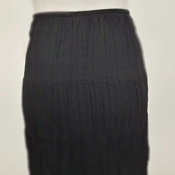 MSK Black Crinkle Whimsigoth Witchy Tiered Romantic Goth Maxi Skirt Size M - Picture 8 of 13